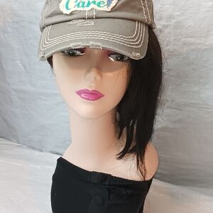 KBETHOS Gray Vintage Baseball Cap with Cream Patch